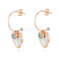 Stainless Steel Drop Earring, plated, fashion jewelry & for woman & with rhinestone 