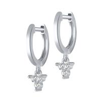 Cubic Zirconia Micro Pave Sterling Silver Earring, 925 Sterling Silver, plated, fashion jewelry & micro pave cubic zirconia & for woman 7.96mm,10.71mm 