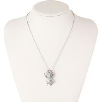 Rhinestone Zinc Alloy Necklace, plated, fashion jewelry & for woman & with rhinestone, nickel, lead & cadmium free .3 Inch 