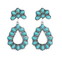 Turquoise Zinc Alloy Earring, with turquoise, plated, fashion jewelry & for woman, nickel, lead & cadmium free 