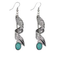 Turquoise Zinc Alloy Earring, with turquoise, plated, fashion jewelry & for woman nickel, lead & cadmium free 