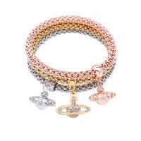 Zinc Alloy Rhinestone Bracelets, fashion jewelry & for woman & with rhinestone, 250mm 