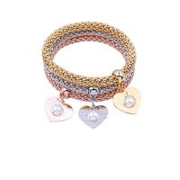 Fashion Zinc Alloy Bracelets, bracelet, with Plastic Pearl, fashion jewelry & for woman, 70mm 