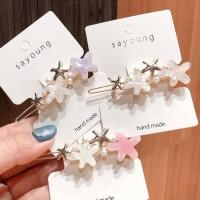 Hair Clip, Zinc Alloy, with Shell & Plastic Pearl, plated, for woman 