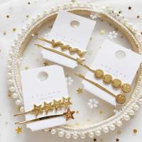 Hair Slide, Zinc Alloy, hair slide, gold color plated, 2 pieces & for woman 