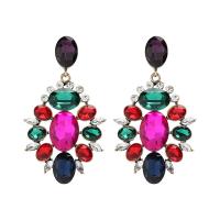 Zinc Alloy Rhinestone Drop Earring, plated, fashion jewelry & with rhinestone nickel, lead & cadmium free 