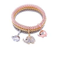 Moda pulseras de la aleación de Zinc, Joyería & para mujer & con diamantes de imitación, 70x21x18mm, Vendido por Sarta