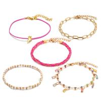 Zinc Alloy Anklet, with Seedbead, plated, fashion jewelry & for woman nickel, lead & cadmium free 
