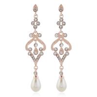 Zinc Alloy Rhinestone Drop Earring, plated, fashion jewelry & for woman & with rhinestone nickel, lead & cadmium free 