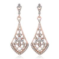 Zinc Alloy Rhinestone Drop Earring, plated, fashion jewelry & for woman & with rhinestone, nickel, lead & cadmium free 