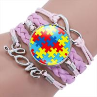 Children Bracelets, PU Leather, Round, knit, for children 250mm Approx 8.27 
