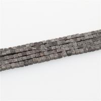 Ash+Infused+Stone Abalorio, Cuadrado, pulido, Bricolaje, gris, 4x4mm, longitud:aproximado 15.35 Inch, aproximado 86PCs/Sarta, Vendido por Sarta