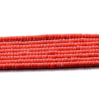 Coral sintético Abalorio, Bricolaje, rojo coral, 2x4mm, longitud:aproximado 15.35 Inch, aproximado 86PCs/Sarta, Vendido por Sarta