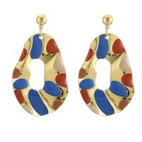 Zinc Alloy Drop Earring, with enamel, plated, fashion jewelry & for woman, nickel, lead & cadmium free 