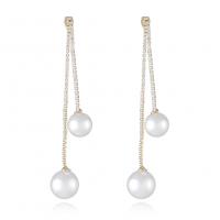 Plastic Pearl Zinc Alloy Earring, with Plastic Pearl, plated, fashion jewelry & for woman & with cubic zirconia nickel, lead & cadmium free  