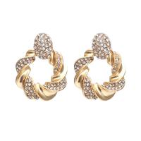 Zinc Alloy Rhinestone Drop Earring, plated, fashion jewelry & for woman & with rhinestone, nickel, lead & cadmium free 