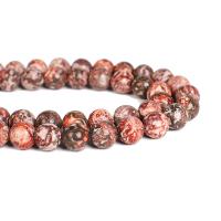 Leopardhaut Stein Perle, DIY & verschiedene Größen vorhanden, rot, Länge:ca. 15 ZollInch, verkauft von Strang