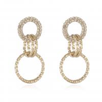 Zinc Alloy Rhinestone Drop Earring, plated, fashion jewelry & for woman & with rhinestone nickel, lead & cadmium free 