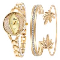 Wrap Watch, Zinc Alloy, bangle & watch & bracelet, fashion jewelry & for woman & with rhinestone 