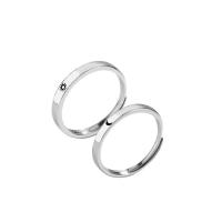 Brass Finger Ring, Cupronickel, Round, silver color plated, Adjustable silver color 