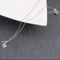 Stainless Steel Jewelry Necklace, Music Note, silver color plated Approx 15.78 Inch 