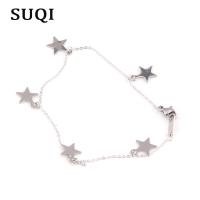 Stainless Steel Charm Bracelet, stainless steel lobster clasp, Butterfly, silver color plated Approx 3.54 Inch 