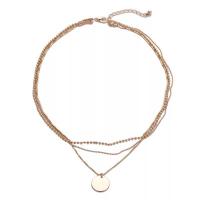 Fashion Multi Layer Necklace, Zinc Alloy, Flat Round, gold color plated, with letter pattern Approx 15.75 Inch 