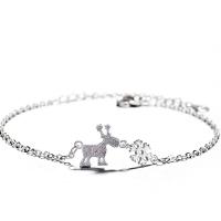 Sterling Silver Bracelets, 925 Sterling Silver, with 1.57 inch extender chain, Deer, for woman, silver color Approx 6.3 Inch 