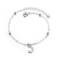 Cubic Zirconia Micro Pave Sterling Silver Bracelet, 925 Sterling Silver, with 1.18 inch extender chain, micro pave cubic zirconia & for woman, silver color, 3mm,5mm Approx 5.9 Inch 