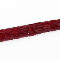 Cristal Abalorio, Rectángular, pulido, Bricolaje, Coral de Rojo Oscuro, 4x13mm, longitud:aproximado 15.35 Inch, aproximado 29PCs/Sarta, Vendido por Sarta