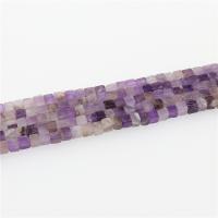 Natürliche Amethyst Perlen, Quadrat, poliert, DIY, violett, 4x4mm, Länge:ca. 15.35 ZollInch, ca. 86PCs/Strang, verkauft von Strang