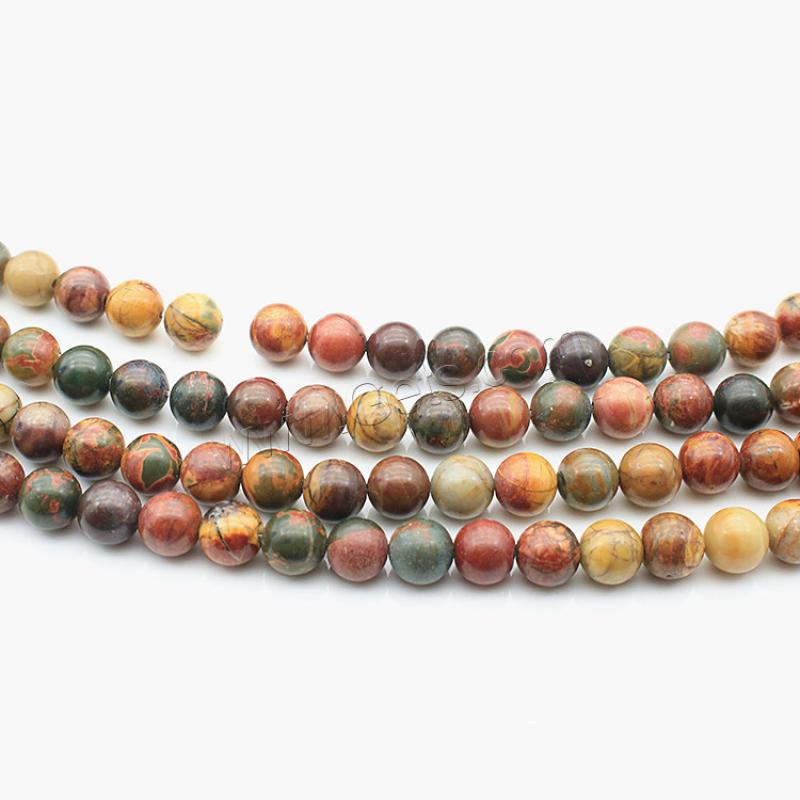 Picasso Jasper Beads, Round, polished, DIY & different size for choice, mixed colors, Length:Approx 15 Inch, Sold By Strand