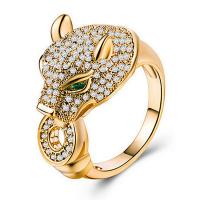 Cubic Zirconia Micro Pave Brass Finger Ring, Leopard, plated, micro pave cubic zirconia 12*24mm 