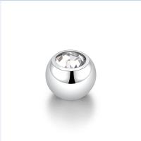 Stainless Steel Belly Ring, 316L Stainless Steel, Round, with rhinestone [