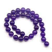 紫の玉髄, パープルカルセドニー, ラウンド形, 洗練されました。, DIY & 異なるサイズの選択, パープル, 長さ:約 15.7 インチ, 売り手 ストランド