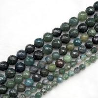 Perles en pierre d'agate mousse naturelle, poli, DIY & normes différentes pour le choix Environ 15.7 pouce, Vendu par brin