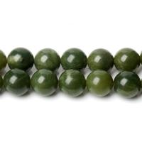 Abalorio de piedra de jaspe, Piedra del jaspe, Esférico, pulido, Bricolaje & diverso tamaño para la opción, verde, Vendido por Sarta