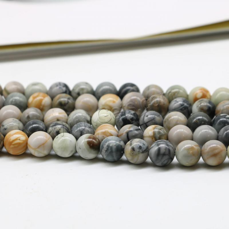 Picasso Jasper Beads, Round, polished, DIY & different size for choice, mixed colors, Length:Approx 15 Inch, Sold By Strand