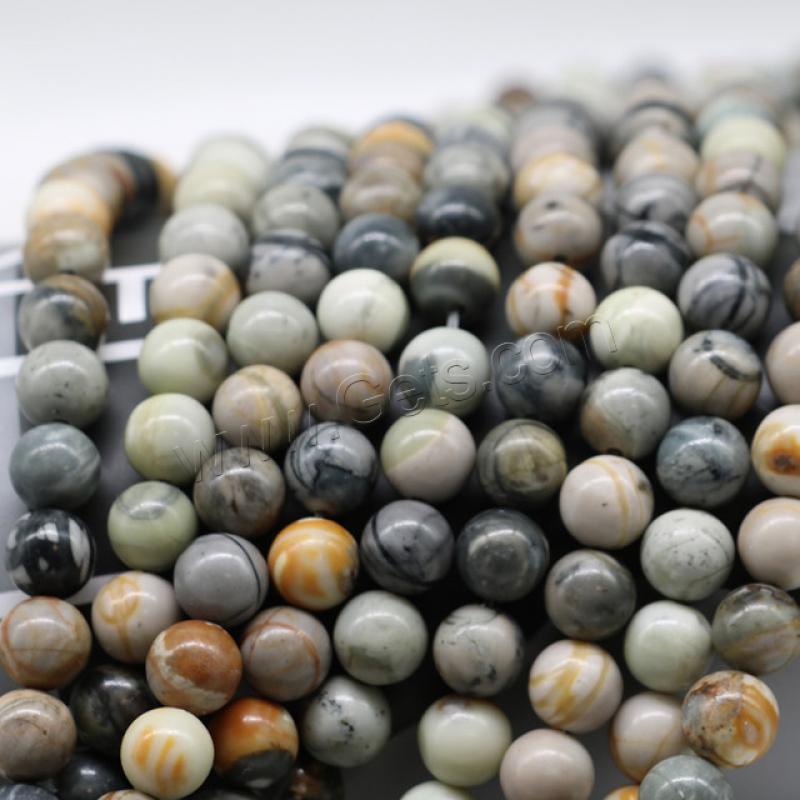 Picasso Jaspis Perle, rund, poliert, DIY & verschiedene Größen vorhanden, gemischte Farben, Länge:ca. 15 ZollInch, verkauft von Strang
