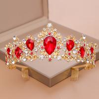 Bridal Tiaras, Zinc Alloy, with Clear Quartz, Crown, for bridal & with rhinestone 370*60mm 