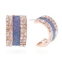 Zinc alliage strass Stud Earring, alliage de zinc, Placage, bijoux de mode & pour femme & avec strass, plus de couleurs à choisir, protéger l'environnement, sans nickel, plomb et cadmium Vendu par paire