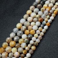Natürlichen Bambus Achat Perlen, rund, poliert, DIY, Länge:ca. 15.7 ZollInch, verkauft von Strang