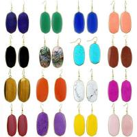Gemstone Drop Earring, Oval, 18K gold plated, for woman 