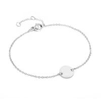 Stainless Steel Charm Bracelet, 316L Stainless Steel, with 1.18lnch extender chain, Flat Round, plated, oval chain & for woman 9mm Approx 5.9 Inch 
