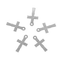 Colgantes de Cruces de acero inoxidable, acero inoxidable 304, color original, 10x18x0.8mm, agujero:aproximado 1mm, 100PCs/Bolsa, Vendido por Bolsa