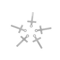 Colgantes de Cruces de acero inoxidable, acero inoxidable 304, color original, 8.5x16x0.8mm, agujero:aproximado 1mm, 100PCs/Bolsa, Vendido por Bolsa