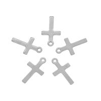 Colgantes de Cruces de acero inoxidable, acero inoxidable 304, color original, 10x16x0.8mm, agujero:aproximado 1mm, 100PCs/Bolsa, Vendido por Bolsa