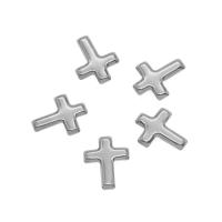 Colgantes de Cruces de acero inoxidable, acero inoxidable 304, color original, 10x12.5x0.8mm, 100PCs/Bolsa, Vendido por Bolsa