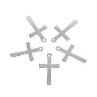 Colgantes de Cruces de acero inoxidable, acero inoxidable 304, color original, 12x20x0.8mm, agujero:aproximado 1mm, 100PCs/Bolsa, Vendido por Bolsa