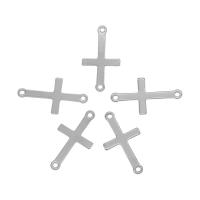 Stainless Steel Charm Connector, 304 Stainless Steel, Cross, original color Approx 1mm 